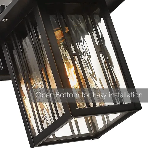 Miniatura 3 de Luces de porche al aire libre, luces de pared exterior para montaje en pared, iluminación impermeable para patio con vidrio ondulado de agua