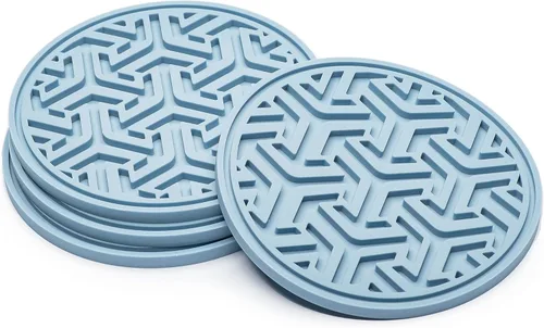 Miniatura 7 de Posavasos para protección de mesa, juego de 4 posavasos antideslizantes de goma de silicona para mesa auxiliar, escritorio y más, hechos en Estados