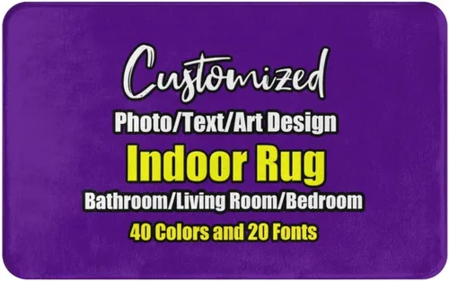 Miniatura 122 de sophiehome Customzied - Alfombras de baño con imagen de texto, alfombra de franela personalizada para interiores para el hogar, dormitorio, baño