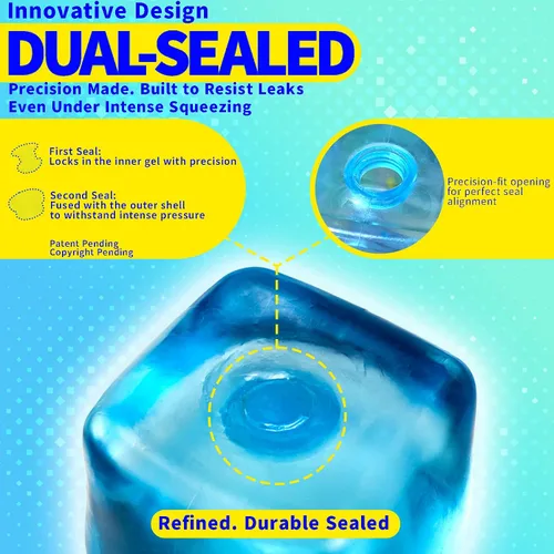 Miniatura 7 de MEGA Cube Premium - Juguete antiestrés esponjoso de gran tamaño para manos grandes y adultos, gel ultra firme para alivio del estrés y enfoque Azul