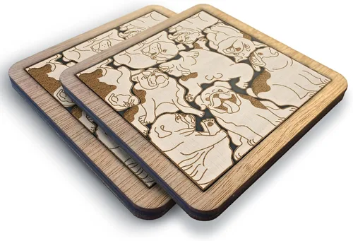 Miniatura 16 de 02 Posavasos de Perro Beagle - Juego de Posavasos de Madera con Rompecabezas de Perro Beagle - Posavasos Entrelazados tipo Rompecabezas con Diseño