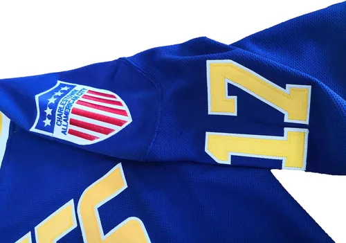 Miniatura 4 de Phoneutrix Hanson Brothers Charlestown Chiefs 16 Jack 17 Steve 18 Jeff Slap Shot Movie Hockey Jersey Azul