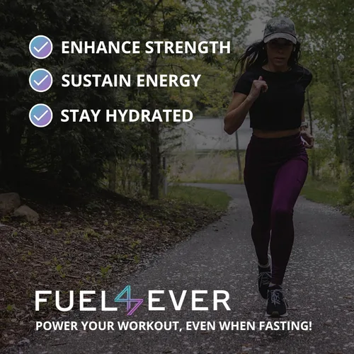 Miniatura 5 de Fuel 4 Ever Rápido - Mezcla de bebidas en polvo con electrolitos en ayuno intermitente, ceto, paleo con 9 aminoácidos esenciales y creatina, sin