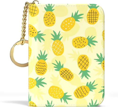 Miniatura 57 de Aiawoxc - Tarjetero para Tarjetas de Crédito para Mujer, Pequeño Organizador de Tarjetas de Negocios de Cuero Delgado con RFID, Cremallera
