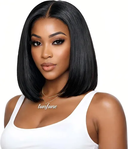 Miniatura 47 de Peluca de cabello humano estilo Bob, densidad del 220 %, pelucas de encaje frontal HD de 13 x 6 pulgadas, predepiladas, encaje transparente HD, sin