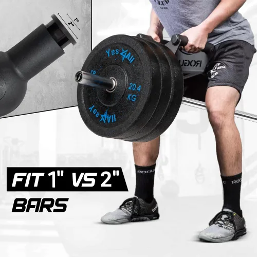 Miniatura 7 de Yes4All Exercise Machine Adjustable T Bar Row Attachment, D Row Handle/Landmine Handle Attachment with Textured Rubber Handles H. Bombas con barra