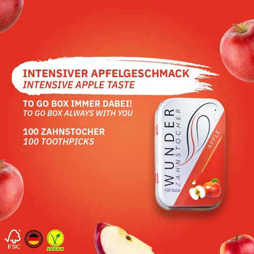 Miniatura 3 de Wonder Palillos de dientes con sabor a manzana, ayuda con dejar de fumar y malos hábitos, deja de morderse las uñas, aliento fresco, limpieza