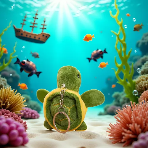 Miniatura 8 de BWESOO Mini tortuga verde de peluche de animal de peluche lindo tortuga marina llavero colgante de dibujos animados muñeca de peluche para regalo