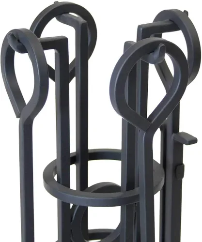 Miniatura 2 de Pilgrim Home and Hearth 19004 Napa Forge Arts and Crafts - Juego de herramientas para chimenea, color negro