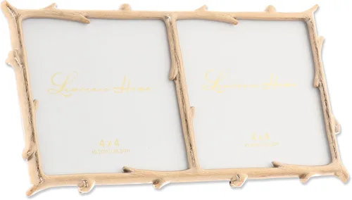 Miniatura 3 de Lawrence Frames Marco de metal, diseño de rama, dorado, doble 4x4