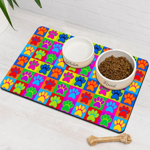 Miniatura 10 de Tapete de alimentación para perros y mascotas, absorbente de agua y alimentos, de 20 x 12 pulgadas, de secado rápido, tapete de agua para perros