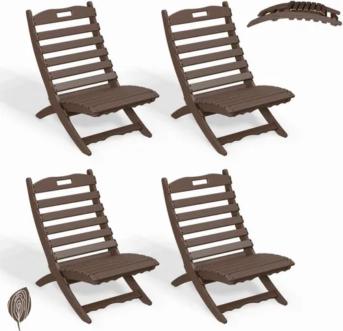 Miniatura 16 de GREENVINES Silla plegable Xavier Wave Sillas Adirondack portátiles Plástico HDPE Silla para fogata para todo tipo de clima Aqua