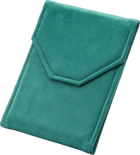 Miniatura 2 de Terciopelo collar joyería carpeta de viaje almacenamiento vitrina (verde)