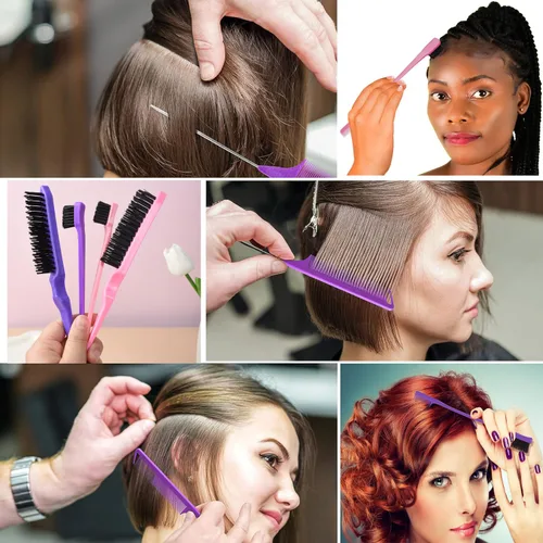 Miniatura 5 de Juego de 12 piezas de cepillos para el cabello con botella de spray para el cabello para niños pequeños, mujeres, cepillo desenredante para cabello