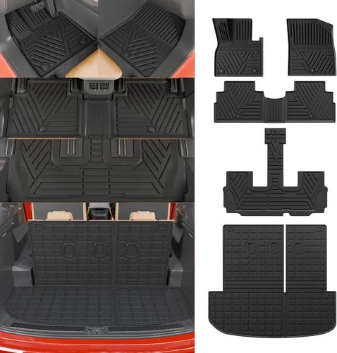 Miniatura 25 de Alfombrillas de Piso Compatibles con Ford Explorer 2020-2026 de 6 Asientos, Alfombrilla de Maletero, Forro de Carga TPE, Protector de Asiento