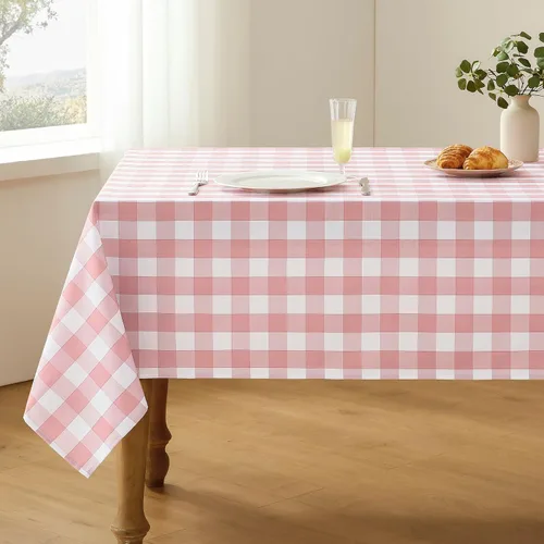 Miniatura 12 de Veblandy - Mantel cuadrado a cuadros impermeable de gingham, lavable, a cuadros de búfalo, funda de mesa sin arrugas para cocina, comedor y pícnic