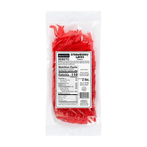 Kervan Candy Bebeto - Cordones de regaliz de fresa, cordones de regaliz rojo para trenzar, decorar productos horneados y hacer nudos, dulces suaves