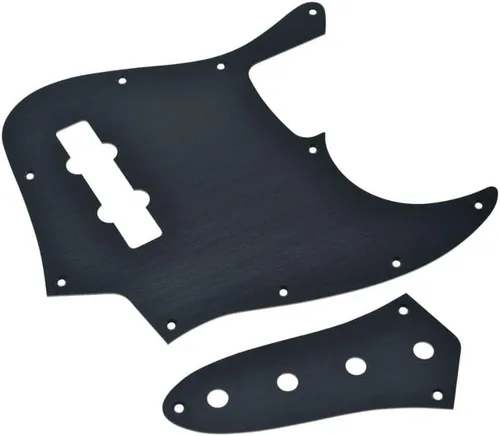 Miniatura 9 de KAISH 10 agujeros metal anodizado aluminio J Bass estilo Pick Guard estilo moderno Bass Golpeador para bajo USA/México Jazz J Bass Gold Dorado-1