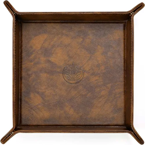 OARIE Bandeja de cuero para mesita de noche, bandeja de almacenamiento, organizador de joyas para hombres, cartera para llaves, monedas, bandeja de