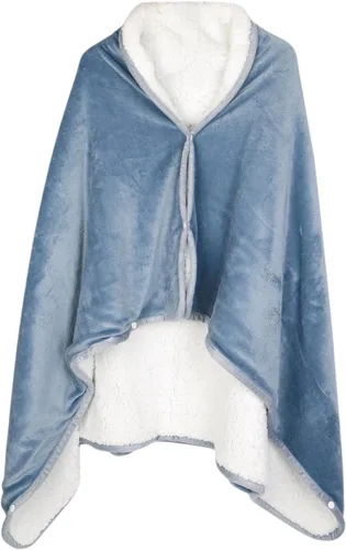 Miniatura 3 de ITODA Manta para llevar puesta, chal coral, poncho cálido, suave, para ver en frío, TV, sofá, silla, envoltura en casa, oficina, escuela, viajes