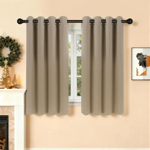 Miniatura 41 de Cortinas de oscurecimiento de habitación de 45 pulgadas de largo para dormitorio y sala de estar, cortinas térmicas aislantes con ojales