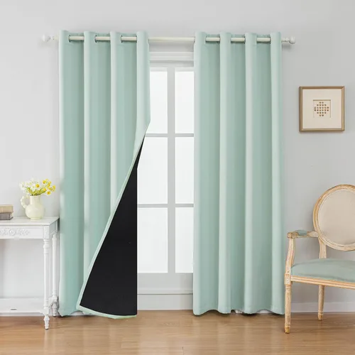 Miniatura 30 de Anytime Juego de 2 paneles de cortinas 100% opacas, con aislamiento térmico para dormitorio, paneles de sombreado completo