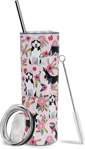 Miniatura 38 de Dachshund - Vaso de viaje aislado de acero inoxidable de 20 onzas con asa y pajilla, regalo para mujer, para el Día de la Madre, a prueba de fugas