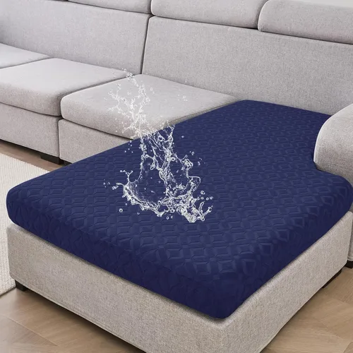 Miniatura 28 de Genina Fundas de cojín para sofá impermeables, fundas elásticas para sofá seccional, funda de cojín lavable, antideslizante, con parte inferior