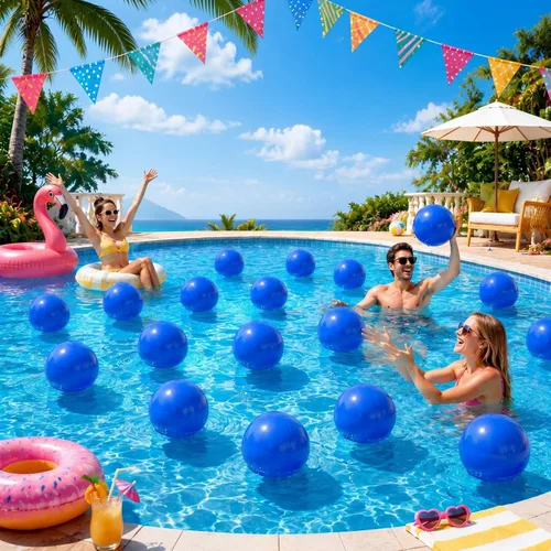 Miniatura 13 de Yinder 24 piezas de bola de playa inflable de 6 pulgadas, bola flotante de piscina bajo el mar, decoraciones de fiesta, burbuja, océano, juguetes