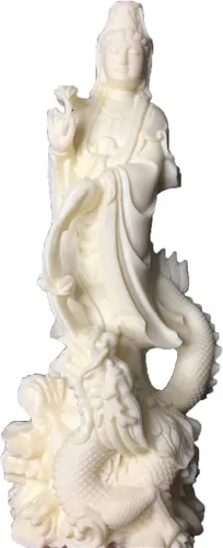 Miniatura 5 de Estatua de Quan Yin de pie en dragón, Kwan Yin Misericordia Diosa china Feng Shui Escultura Diosa asiática Mujer Buda Budista Decoración