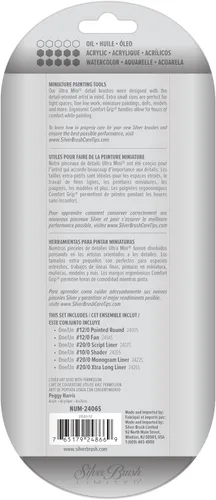 Miniatura 2 de Silver Brush Limited NUM-2406S Ultra Mini - Juego variado para principiantes, pinceles para acuarela, gouache, tintas, tintas, acrílicos y pinturas