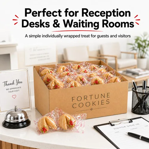 Miniatura 3 de Fortune Cookies - Galletas de la fortuna envueltas individualmente para Navidad, fiestas, bodas, eventos y celebraciones con divertidas fortunas