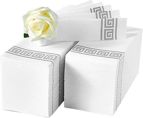 LITOPAK Paquete de 100 toallas de mano de papel para baño, toallas de invitados desechables y servilletas de papel desechables para el baño, cocina,