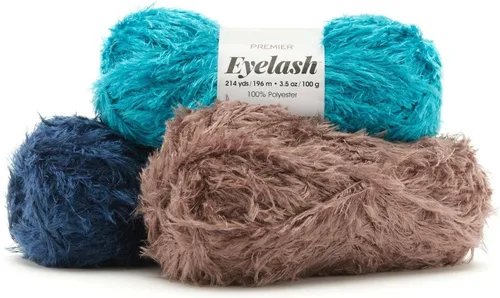 Miniatura 3 de Premier Yarns Hilo de pestañas, hecho de poliéster, hilo voluminoso para ganchillo y tejido, perfecto para juguetes y detalles decorativos, carbón