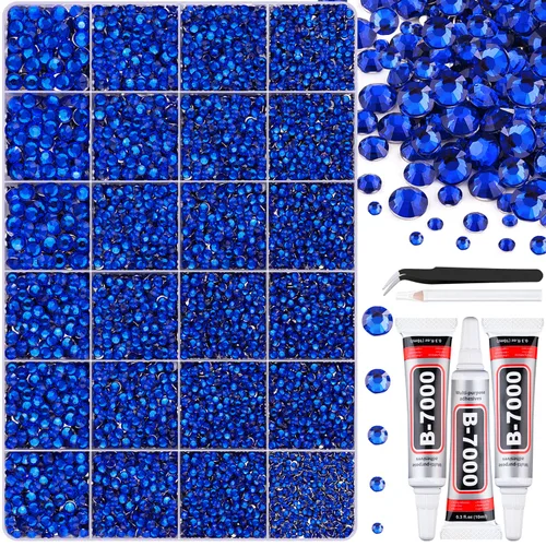 Miniatura 53 de 7000 diamantes de imitación de resina con pinzas para manualidades, diamantes de imitación de gelatina con parte trasera plana de 2/3/4/5/6mm, 4