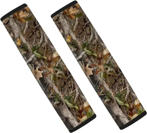 Miniatura 9 de LedBack Fundas para cinturón de seguridad de coche con diseño de bandera americana y camuflaje, paquete de 2, almohadilla universal para cinturón