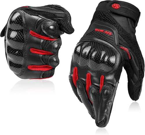 Miniatura 13 de BORLENI Guantes de montar en motocicleta, pantalla táctil, guantes de dedo completo, motocross, carreras, bicicleta, deportes al aire libre