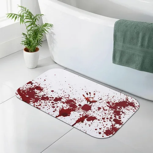 Miniatura 2 de Tapete de baño de tierra de diatomeas, decoración de Halloween, diseño de mano sangrienta, suave, sin arrugas, antideslizante, volumen, súper