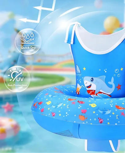 Miniatura 3 de HeySplash Chaleco de natación para niños de 3 a 6 años, chalecos de entrenamiento de natación con correa ajustable para niños y niñas de 29 a 55
