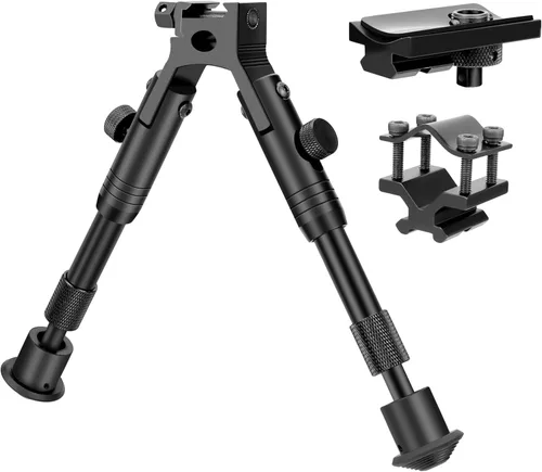 Besrilien Picatinny Bípode con montaje de barril y soporte giratorio Picatinny Rail Mount, 6.7-7.3 pulgadas, negro