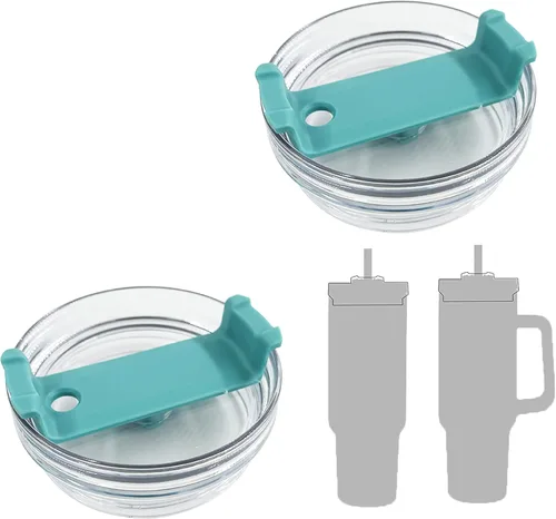 Miniatura 17 de Paquete de 2 tapas para vaso de 40 onzas compatibles con Stanley Quencher, cubiertas de vaso de acero inoxidable a prueba de derrames y resistentes