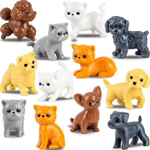 Miniatura 7 de Figuras diminutas de perros y gatos – Juguetes de animales pequeños a granel – Juguetes para mascotas pequeñas – Pequeños juguetes de plástico