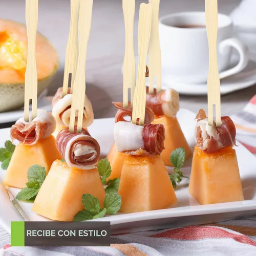 Miniatura 6 de 200 tenedores de aperitivo de bambú, tenedor desechable de bambú de 3.5" para charcutería, mini tenedores para aperitivos, tenedores de cóctel