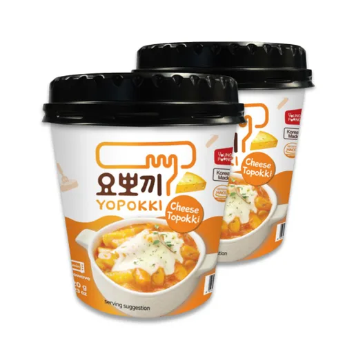 Miniatura 8 de Yopokki Taza Instantánea de Tteokbokki (Mantequilla de Cebolla, 2 Tazas) Comida callejera coreana con salsa sabor a mantequilla de cebolla. Pastel