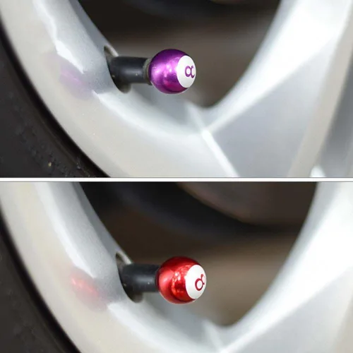 Miniatura 3 de 4 tapas de vástago de válvula, divertidas cubiertas esféricas de aleación de aluminio para válvulas de neumáticos de automóvil, resistentes a