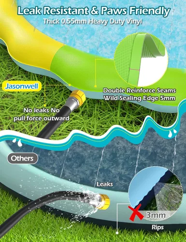Miniatura 5 de Jasonwell - Alfombrilla Rociadora para Niños, Alfombra de Juego para Salpicar al Aire Libre, Juguetes de Agua Inflables, Alfombrilla de Salpicaduras