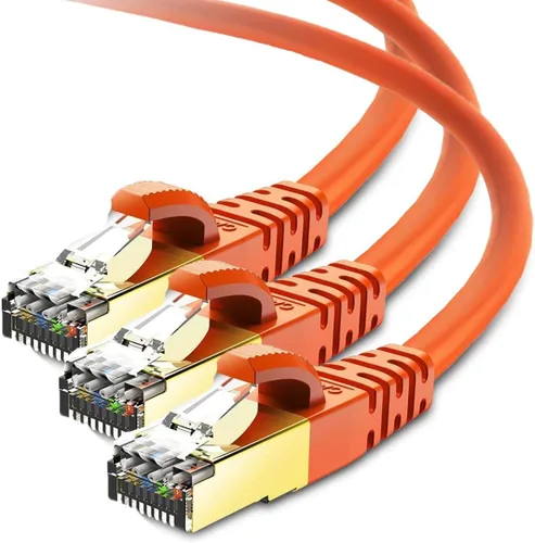 Miniatura 13 de KASIMO Cable Ethernet Cat 8 de 2 pies, cable LAN de red Cat8 de alta velocidad de 40 Gbps con conector RJ45 chapado en oro cable blindado SFTP