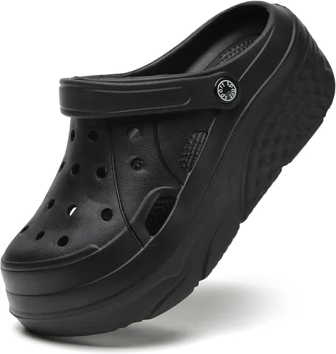 SECHRITE Zuecos de plataforma para mujer, zapatos de jardín, impermeables, para playa, piscina, sandalias de verano, pantuflas para el hogar,