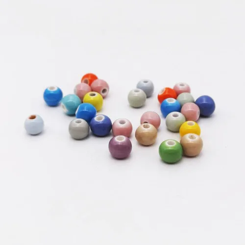 Miniatura 3 de INSPIRELLE 180 cuentas de porcelana redondas chinas de cerámica de 0.315 pulgadas (0.315 in) para hacer joyas hechas a mano, pulseras, collares