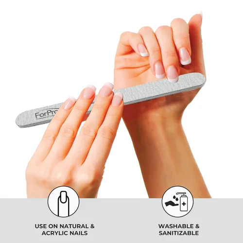 Miniatura 16 de ForPro Professional Collection ForPro Zebra Tabla de Espuma, Grano 80/80, Lima de Uñas de Manicura de Doble Cara, 7 pulgadas L x 0.75 pulgadas A